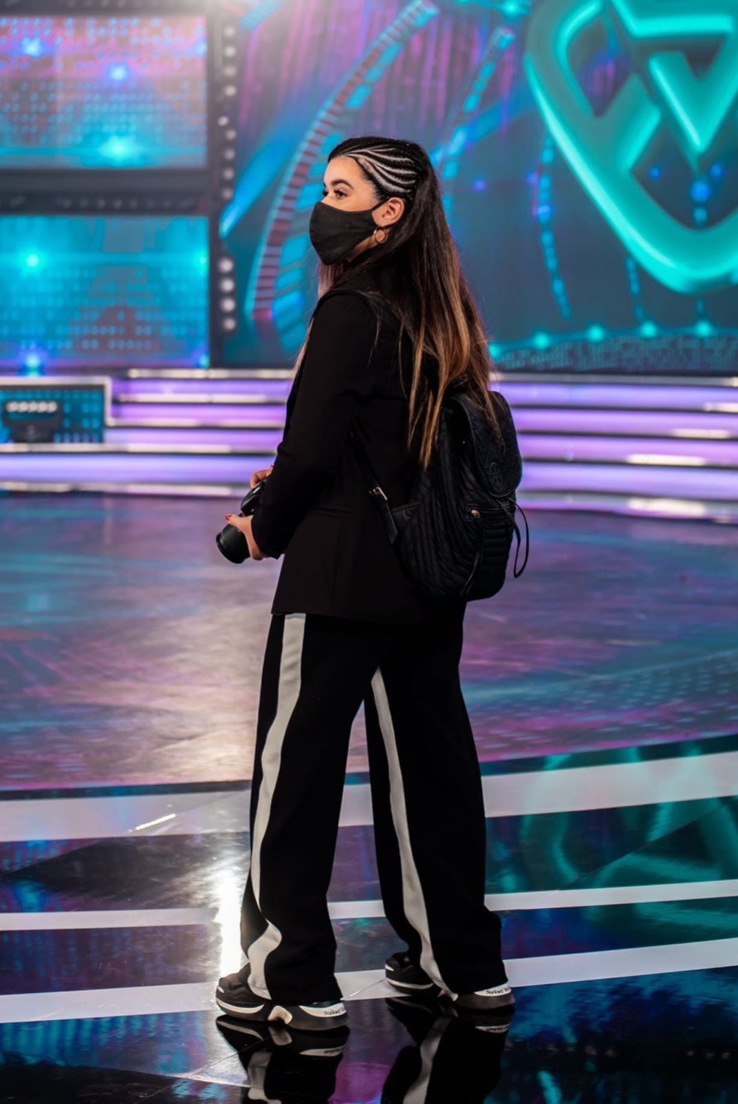 Mica Tozzi working behind the camera